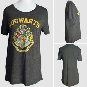 Harry Potter Hogwarts Short Sleeve T-Shirt Dark Heather Gray, EUC - Size Large